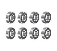 sourcing map 8pcs 6001RS Deep Groove Ball Bearings 12 x 28 x 7mm High Carbon Steel Double Sealed Bearings for Electric Motor, Home Appliances, Garden Machinery, Silver Tone
