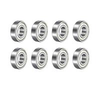 sourcing map 8pcs 6001ZZ Deep Groove Ball Bearings 12 x 28 x 8mm High Carbon Steel Double Shield Bearings for Electric Motor, Home Appliances, Garden Machinery, Silver Tone