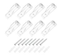 sourcing map 8Pcs 60x17.5mm Roller Shade Chain and Cord Hold Down, Curtain P Clip Fixation Hook, Bead Chain Tension Device with Screws for Roller Blinds, Roman Shades, Clear