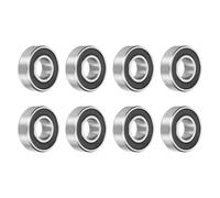 sourcing map 8pcs 6202-2RS Deep Groove Ball Bearings 15 x 35 x 11mm Chrome Steel Bearing Double Rubber Shielded Precision Bearings, P6 (ABEC 3)