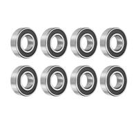 sourcing map 8pcs 6205-2RS Deep Groove Ball Bearings 25 x 52 x 15mm Chrome Steel Bearing Double Rubber Shielded Precision Bearings, P6 (ABEC 3)