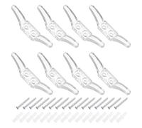 sourcing map 8Pcs 65x12mm Blind Cord Cleats, Blind String Safety Rope Plastic Holder, Window Cord Hooks with Screws for Curtains Sun Shades Ropes, Clear