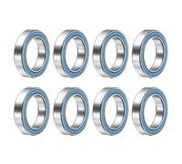 sourcing map 8pcs 6701-2RS Deep Groove Ball Bearings 12x18x4mm Chrome Steel Bearing Double Sealed Precision Bearings, P6(ABEC3), Blue