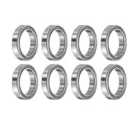 sourcing map 8pcs 6702ZZ Deep Groove Ball Bearings, Chrome Steel Z1 Double Metal Shielded Bearing 15mm x 21mm x 4mm