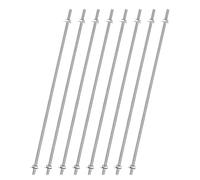 sourcing map 8pcs 8/32 Inch M4 Threaded Rods with 40pcs Hex Nuts and Washers 18 Inch 201 Stainless Steel Full Threads Right-Hand Thread for Hangers, U-Bolts, Beaded Garden Stake Rods, Silver