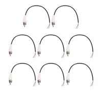 sourcing map 8pcs 8 Inch RCA Audio Subwoofer Cable, 1 RCA Male Plug to Bare Wire Open End Audio Video Speaker Cable for Amplifier Home Theater, White