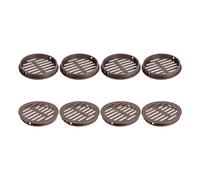 sourcing map 8Pcs 80mm/3.15" Circular Soffit Air Vents, Plastic Soffit Vent Cover, Round Mesh Hole Louver for Bathroom Kitchen Cabinet Wardrobe, Dark Brown