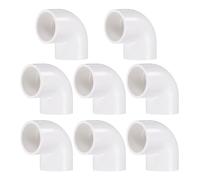 sourcing map 8pcs 90 Degree Elbow Pipe Fittings 3/4" 2 Way PVC Furniture Grade Corner Connectors Angle Elbow Side Outlet for Sewer Plumbing Drain Pipe Water Supplies Build Garden, White