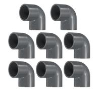 sourcing map 8pcs 90 Degree Elbow Pipe Fittings 3/4" 2 Way PVC Furniture Grade Corner Connectors Angle Elbow Side Outlet for Sewer Plumbing Drain Pipe Water Supplies Build Garden, Gray