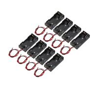 sourcing map 8Pcs AAA Battery Holder, 2 Slots 1.5V AAA Battery Case Storage Box for Electronic Applications and DIY Small Hobby Projects, Black