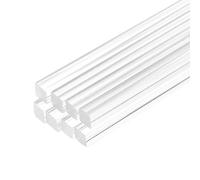 sourcing map 8pcs Acrylic Square Rods 1/2" x 12" Clear Acrylic Dowel Rods Sticks Acrylic Plastic Sticks Strip for DIY Crafts Lighting Gardening Decorations - 12mm x 300mm