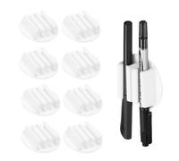 sourcing map 8Pcs Adhesive Silicone Pen Holder for Desk, 2 Slots Round Pencil Holders Marker Clip for Classroom Clipboard Teacher Office, White