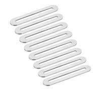 sourcing map 8Pcs Adjustable Flat Mending Plate Support with Slot, 3.54 x 0.75 Inch Stainless Steel Slotted Straight Brace Brackets for Wooden Furniture, Silver