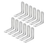 sourcing map 8Pcs Adjustable L-Shape Corner Brace with Slot, 2.28 x 2.28 Inch Stainless Steel Slotted Right Angle Corner Bracket for Wooden Furniture Cabinet, Silver