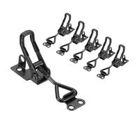 sourcing map 8pcs Adjustable Toggle Clamp M5 x 25mm 220lbs Holding Capacity 4001 Style Quick Release Pull Latches Clamps Hasp with Lock Hole for Smoker Lid Jig Tool Box Case, Black