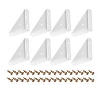 sourcing map 8Pcs Angle Corner Brackets 66mm x 66mm, Cold Rolled Steel Braces Joining Support with Screws for Desk Bed Edge (White)