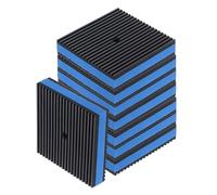 sourcing map 8pcs Anti Vibration Pads for Washing Machine, 4.02'' x 4.02'' x 7/8'' Vibration Damping Pads Sound Isolation Ribbed Rubber Mats with EVA Center with Pre-Drill Hole, Black/Blue