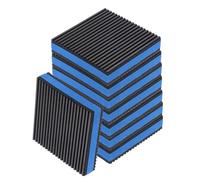 sourcing map 8pcs Anti Vibration Pads for Washing Machine, 4.02'' x 4.02'' x 7/8'' Vibration Damping Pads Sound Isolation Ribbed Rubber Mats with EVA Center Vibration Isolation Pads, Black/Blue