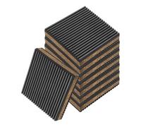 sourcing map 8pcs Anti Vibration Pads for Washing Machine, 4.02" x 4.02" x 7/8" Vibration Damping Pads Sound Isolation Ribbed Rubber Mats with Center Vibration Isolation Pads, Black/Brown