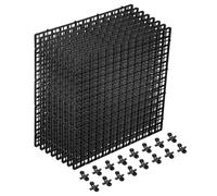 sourcing map 8Pcs Aquarium Fish Tank Divider, 12x12 Inch Plastic Egg Crate Light Diffuser Grid Filter Bottom Partition Separator with Sucker Clips and Suction Cups for Aquarium, Black