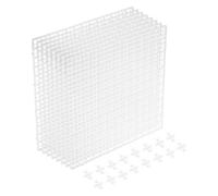 sourcing map 8Pcs Aquarium Fish Tank Divider, 12x12 Inch Plastic Egg Crate Light Diffuser Grid Filter Bottom Partition Separator with Sucker Clips and Suction Cups for Aquarium, White