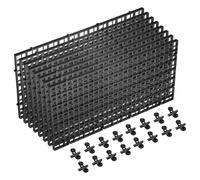 sourcing map 8Pcs Aquarium Fish Tank Divider, 12x6 Inch Plastic Egg Crate Light Diffuser Grid Filter Bottom Partition Separator with Sucker Clips and Suction Cups for Aquarium, Black