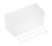 sourcing map 8Pcs Aquarium Fish Tank Divider, 12x6 Inch Plastic Egg Crate Light Diffuser Grid Filter Bottom Partition Separator with Sucker Clips and Suction Cups for Aquarium, Clear