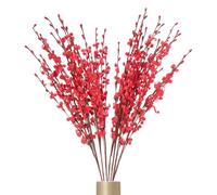 sourcing map 8Pcs Artificial Jasmine Flowers, 22 Inches Long Stems Tall Fake Flower Bouquet Faux Jasmine Plant for DIY Floral Art Arrangements Home Party Hotel Decoration(Red)
