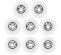 sourcing map 8Pcs Ball Bearing Guide 6x33x7mm Double Shielded Nylon Roller Bearings, Flat Pulley Wheel for Furniture, Hardware Accessories, White