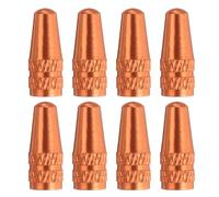 sourcing map 8pcs Bike Valve Caps Anodized Aluminum Road Bicycle Air Tire Valve Caps Dust Caps for MTB Road Racing Bicycle, Orange