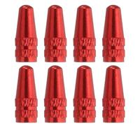sourcing map 8pcs Bike Valve Caps Anodized Aluminum Road Bicycle Air Tire Valve Caps Dust Caps for MTB Road Racing Bicycle, Red