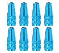 sourcing map 8pcs Bike Valve Caps Anodized Aluminum Road Bicycle Air Tire Valve Caps Dust Caps for MTB Road Racing Bicycle, Light Blue