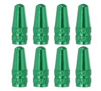 sourcing map 8pcs Bike Valve Caps Anodized Aluminum Road Bicycle Air Tire Valve Caps Dust Caps for MTB Road Racing Bicycle, Green