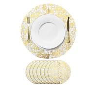 sourcing map 8Pcs Black Disposable Round Placemats, 33cm/13" Metallic Glitters Foil Thin Mesh Table Mats Pressed Foil Table Doilies Decor for Party Weddings Christmas Thanksgiving
