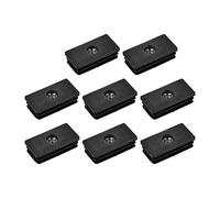 Sourcing Map 8Pcs Black Plastic Rectangular End Caps Insert Plugs for 1.57"x0.79" OD Rectangle Tube