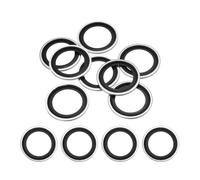 sourcing map 8pcs Bonded Sealing Washer M30 Carbon Steel NBR O Ring | 1-9/16" OD, 1" ID Oil Plug Gasket Metric Sealing Crush Washers, for Automotive Plumbing Mechanical Electrical Black