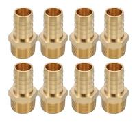 sourcing map 8pcs Brass Barbed Fitting 3/4" NPT Male to 3/4" Hose ID for Home Brew Pipe Fitting Direct Thread Tower Connector Durable Construction