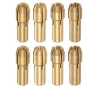 sourcing map 8pcs Brass Collet 1-3.2mm Brass Drill Chucks Mini Electric Grinder Quick Change Drill Chuck Bit Sets for Rotary Tools, 4.8mm Shank Diameter
