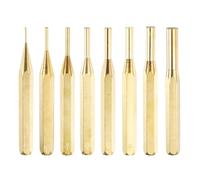 sourcing map 8pcs Brass Punch Set 1/16" 3/32" 1/8" 5/32" 3/16" 7/32" 1/4" 5/16" Non-marring Drive Pin Punch Cylindrical Alignment Punches for Watch Repair Jewelry and Craft