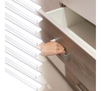sourcing map 8Pcs Cabinet Door Protector, 18" x 3/4" PVC Edge Guard Slip-on Drawer Edge Protector for 9/16"- 11/16" Thick Kitchen Cabinets Door, Clear