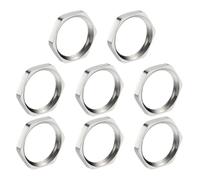 sourcing map 8Pcs Cast Pipe Fitting Hex Locknut, Brass Hex Lock Nut NPT1/4" Female Thread, Brass Nickel Plated for Plumbing Fixed, Water Broom and Undercarriage Cleaner