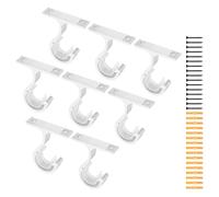 sourcing map 8Pcs Ceiling Curtain Rod Holders, 85mm Single Drapery Rod Bracket for 1" Pole, Thick Curtain Rods Hook Hangers Support Wall Mount with Screws, White