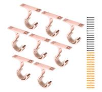 sourcing map 8Pcs Ceiling Curtain Rod Holders, 85mm Single Drapery Rod Bracket for 1" Pole, Thick Curtain Rods Hook Hangers Support Wall Mount with Screws, Rose Gold