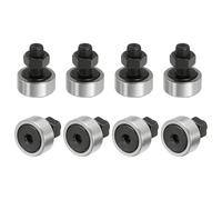 sourcing map 8pcs CF12-1 Cam Follower KR32 Needle Roller Bearing, Chrome Steel Track Runner Bearings, 32mm Roller Diameter, M12x1.5mm Full Male Thread Stud Type for Machine Tool Guide Rail