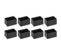 sourcing map 8Pcs Chair Leg Floor Protectors, 25x38mm/0.98x1.5" PVC Anti-Slip Furniture Leg Feet Cover for Hardwood Floors Patio Chair Table Bed, Black
