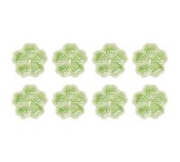 sourcing map 8Pcs Cherry Blossom Ceramic Incense Holder, 1.8"x1.8"x0.35" Ceramic Incense Stick Holder Home Chopsticks Rest Decoration for Home Office Decor, Aromatherapy, Grass Green