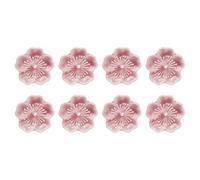 sourcing map 8Pcs Cherry Blossom Ceramic Incense Holder, 1.8"x1.8"x0.35" Ceramic Incense Stick Holder Home Chopsticks Rest Decoration for Home Office Decor, Aromatherapy, Pink
