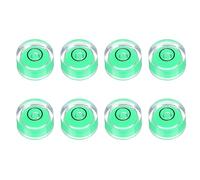 sourcing map 8pcs Circular Bubble Spirit Level 12x6mm Mini Round Bubble Spirit Level Little Measuring Layout Tools for TV Industrial Carpentry Picture Frame, Green/Black
