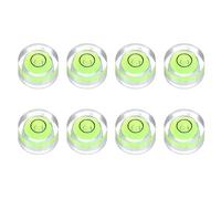 sourcing map 8pcs Circular Bubble Spirit Level 13x7mm Mini Round Bubble Spirit Level Little Measuring Layout Tools for TV Industrial Carpentry Picture Frame, Green/Black