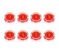 sourcing map 8pcs Circular Bubble Spirit Level 15x8mm Mini Round Bubble Spirit Level Little Measuring Layout Tools for TV Industrial Carpentry Picture Frame, Red/Black